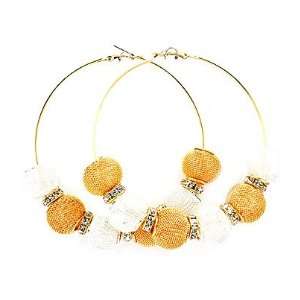 Basketball Wives Poparazzi Mesh Ball Earrings Celebrity Jewelry   Gold 