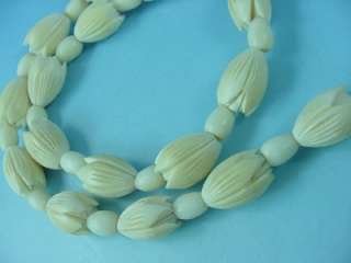   Mings ? Hawaiian Creamy Ox Bone Pikake Flower Beads 18 Necklace