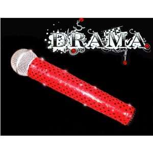 Bling Slinger Microphone Skins Cover, Brilliant Red Sparkle Drama 