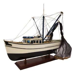 Shrimp Boat Wooden Model Boat   Painted 