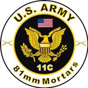   States Army MOS 11C 81mm Mortars Decal Sticker 3.8 