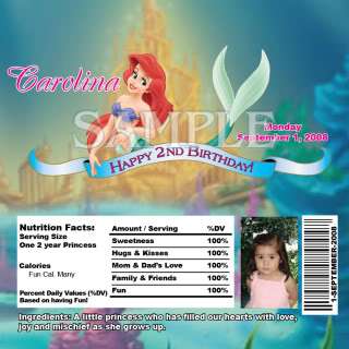 Set of 10 Little Mermaid Ariel Personalized Invitations  