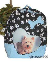 MALTESE DOG ~ PAW PRINT QUILTED BACKPACK PURSE ~ BAG  