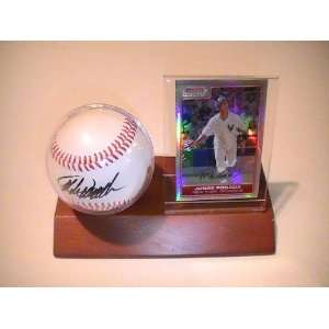   Autographed Baseball & Wood Case Plus Card Coa