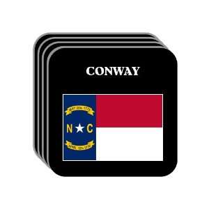  US State Flag   CONWAY, North Carolina (NC) Set of 4 Mini 