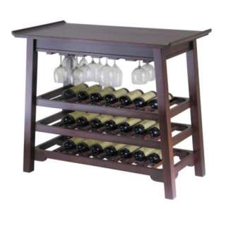 New Wooden Console Wine Rack Bar Table w/ Glass Rack  