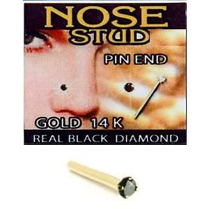   Ring 1.5mm Genuine Black Diamond 22G FREE Nose Ring Backing Jewelry