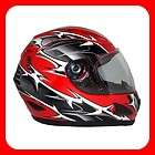   Full Face Helmet DOT Red Spikes with Spare Smoke Shield S   XXL