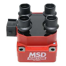   ignition coil msd replacement 4 tower coil pack red 4 097 in l x 3 472