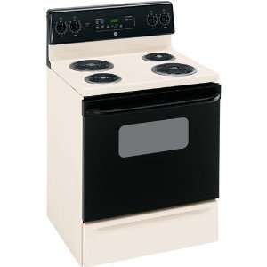   Electric Range with 4 Coil Elements  White W/ Black Door Appliances