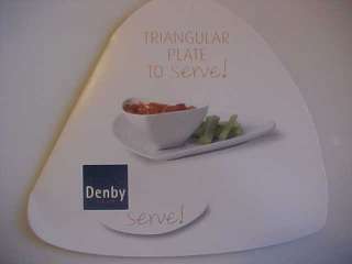 This is a NEW Denby Triangle plate in the Serve pattern. The plate 
