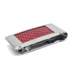  Stainless Steel Money Clip, Pink Carbon Fiber Top, Classy 