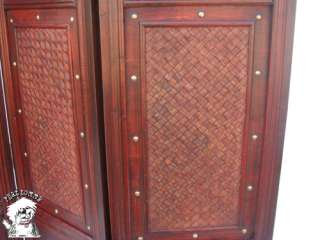 Phat Tommy 4 Panel Vintage Room Divider Screen Bahama Bamboo Wood Home 