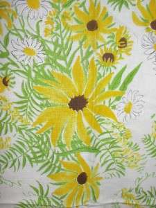   VERA Neumann Green Yellow White Flowers 63 Round Tablecloth 6 Napkins