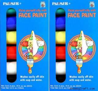 PALMER FACE PAINTS ~12 JARS, PRIMARY COLORS~SAFE 4 KIDS  