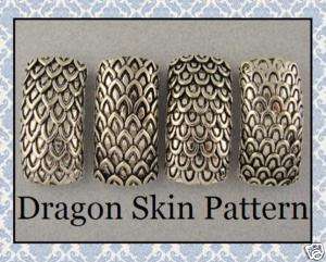 Hole Beads #4 Wide Curved Bangle Bars Dragon Scales  