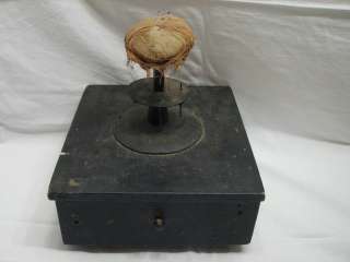 ANTIQUE WOODEN SEWING NOTIONS PIN CUSHION BOX THREAD  