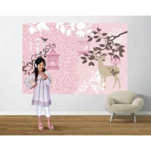  Baroque My Heart Pre Pasted Mural Pink