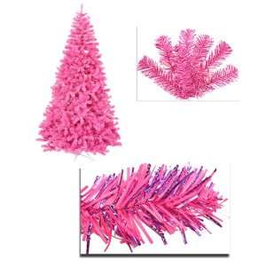  9 Pre Lit Hot Pink Artificial Sparkling Christmas Tree 