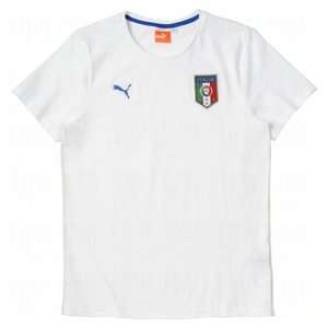  Puma Mens Italia Badge T Shirts White/X Large Sports 