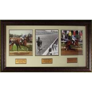  Ron Turcotte unsigned Horse Racing 3 Photo Leather Framed 