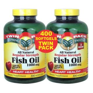 Fish Oil 1000 mg, 400 Softgels Twin Pack, Spring Valley  