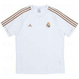  adidas Mens Real Madrid Core T Shirt White/Dk Gold/XX 