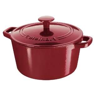 Cuisinart Cast Iron 20Cm Round Red Casserole Pot  Kitchen 