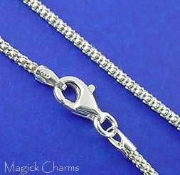 Sterling Silver POPCORN Chain NECKLACE 18 Lobster Clasp  
