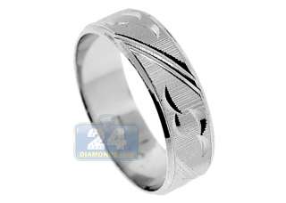 925 Sterling Silver Mens Diamond Cut Wedding Band Ring  