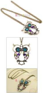 Lovely Crystal Fashion Sweet Style Owl Carve Necklace  