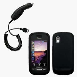 Black Silicone Case / Skin / Cover & Car Charger for Samsung Solstice 