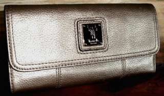 Tignanello Genuine Leather Clutch Wallet Organizer Gray/Pewter  