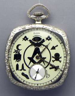 44 Mm; Elgin Masonic Pocket Watch, With A True Masonic Dial 