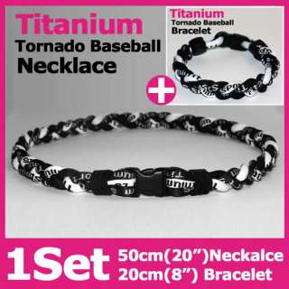 Power Titanium Baseball Ion Necklace Bracelet Balance  