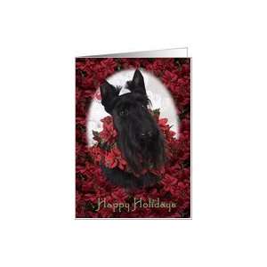  Happy Holidays   featuring a Scottish Terrier surrounded 