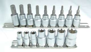 18 pc. 1/4 and 3/8 drive Star Socket and Bit Set  
