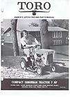 TORO 7HP SUBURBAN TRACTOR OWNERS MANUAL PARTS LIST VINTAGE ENGINE 