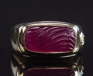 SENSATIONAL RARE 18K DAVID YURMAN CARVED TOURMALINE RING 18.8 GRAMS