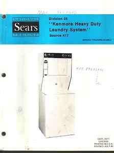   Kenmore Heavy Duty Laundry System Service Training manual washer dryer