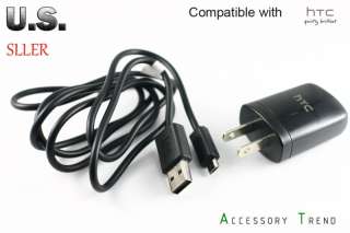 OEM HTC Wall Travel Charger Adapter & micro USB data Cable for MYTOUCH 