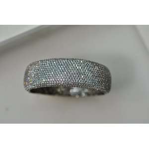  Silver & Cubic Zirconia Pave Set Bangle Jewelry