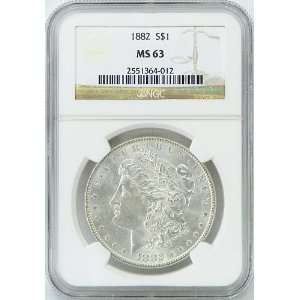  1882 P MS63 Morgan Silver Dollar Graded by NGC Everything 