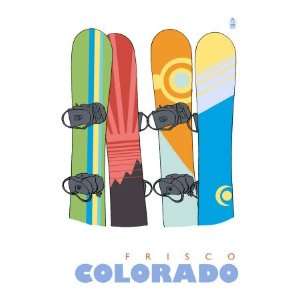  Frisco, Colorado   Snowboards in Snow Premium Poster Print 