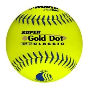  12 Classic Super Gold Dot Softballs from Worth   1 Dozen 