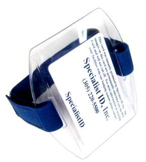 Arm Band Photo ID Badge Holder Vertical w/ Blue Armband  