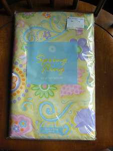 SPRING FLING Yellow Vinyl Tablecloth w/ Padded Backing BRAND NEW FREE 