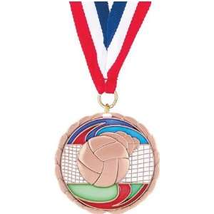   inches Multi Colored Enameled Medal VOLLEYBALL