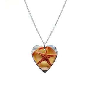   Necklace Heart Charm Sea Shell and a Starfish Artsmith Inc Jewelry