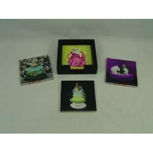  Ceramic Tile Coaster, Dog, 4 Piece Assort. Set, Size 4x4 